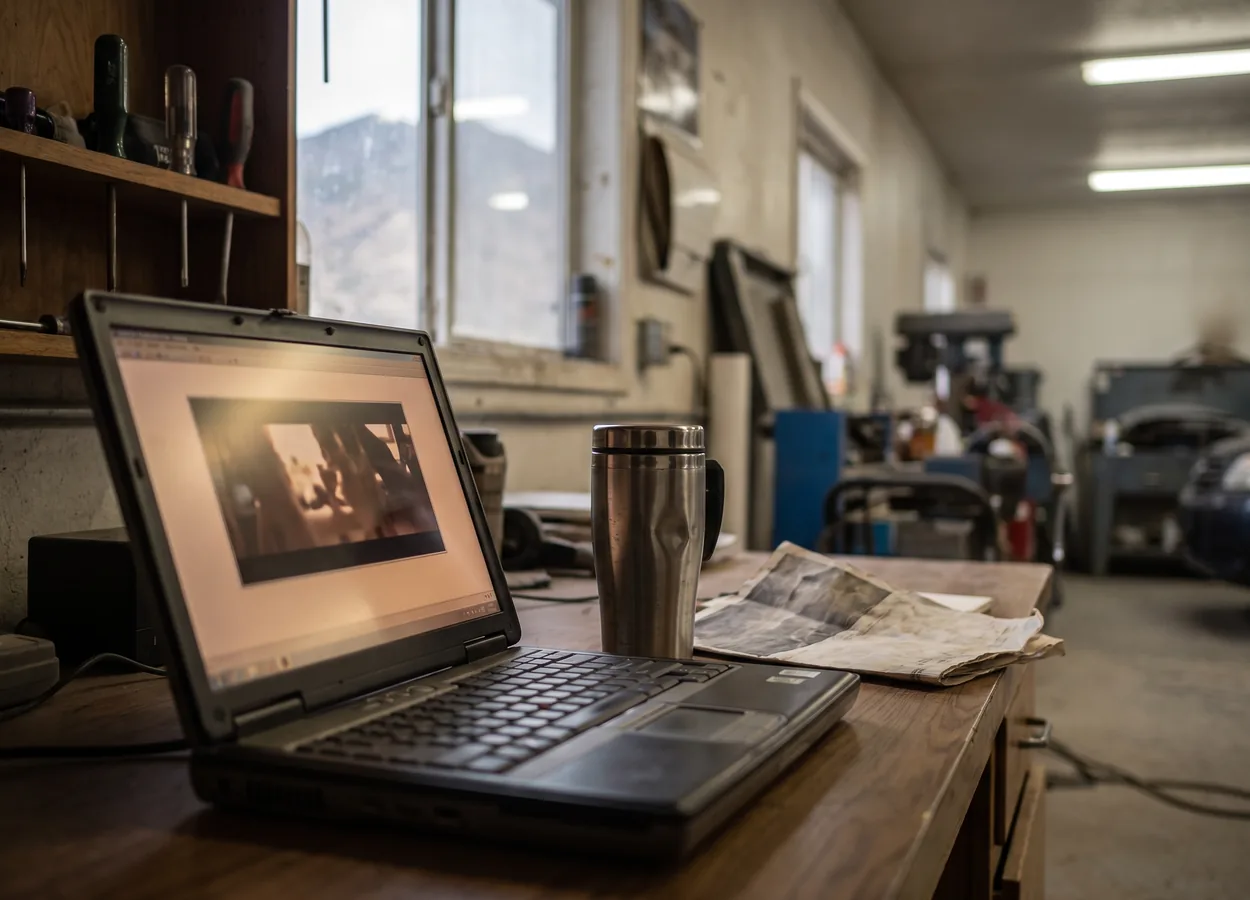 close-up of a laptop showing a collision repair training webinar