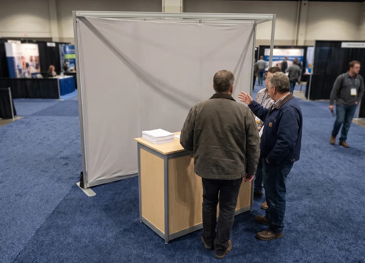 sponsor booth at an automotive industry trade show event