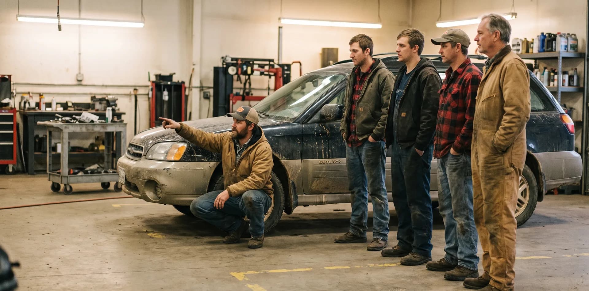 hands-on demonstration in a collision repair training class