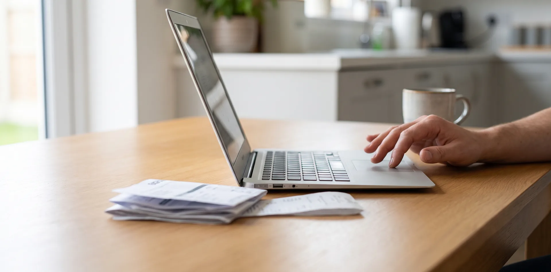 consumer filing an auto insurance complaint online with laptop and documents